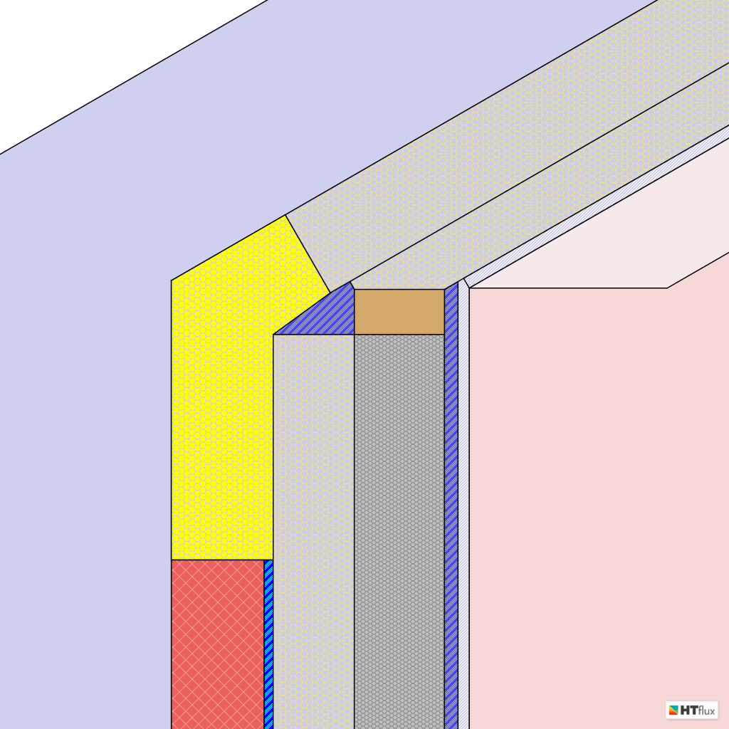 Construction material layers at the eaves junction
